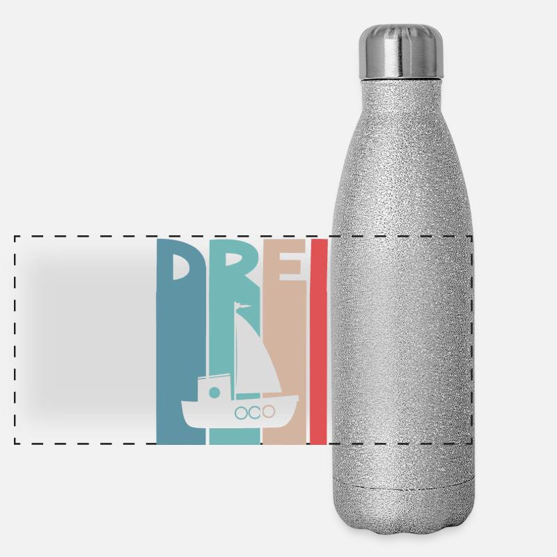 3 Jahre Kindergeburtstag Panorama Glitzer Isolierflasche 500 ml