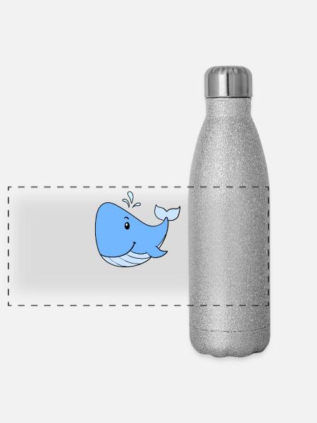 Wal - Panorama Glitzer Isolierflasche 500 ml - Silber Glitzer