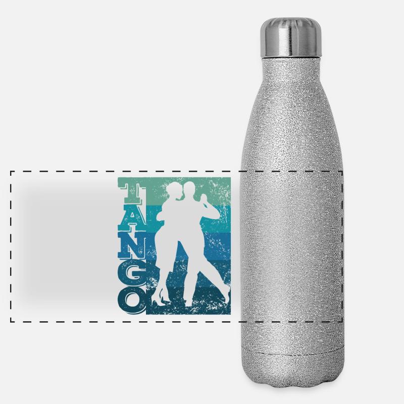 Tango Argentino Rétro Vintage Tango Vals Danse Gourde isotherme panoramique pailletée 500 ml