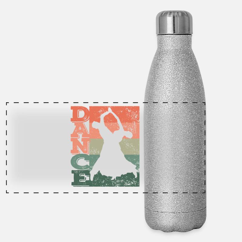 Standard Dance Dancing Couple Viennese Waltz Panoramic Glitter Thermal Bottle 500 ml