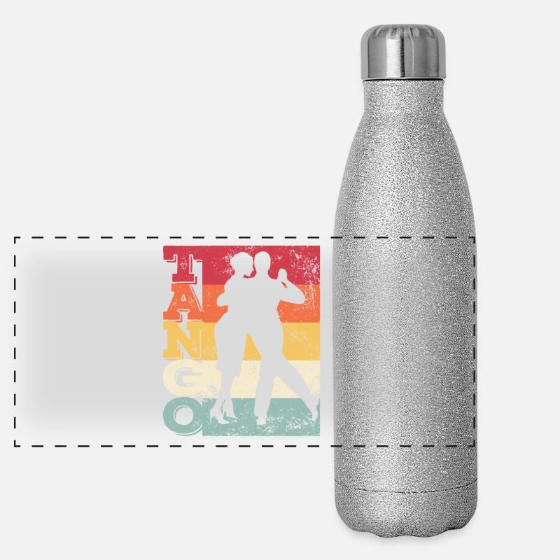 Tango Argentino Rétro Vintage Tango Vals Danse Gourde isotherme panoramique pailletée 500 ml