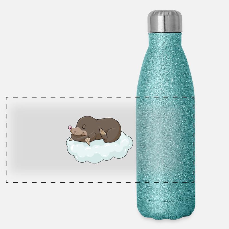 Taupe sur les nuages Gourde isotherme panoramique pailletée 500 ml