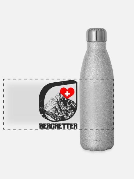 Bergretter - Panorama Glitzer Isolierflasche 500 ml - Silber Glitzer