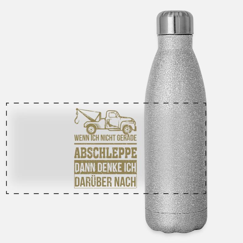 Abschleppdienst wenn ich nicht gerade abschleppe Panorama Glitzer Isolierflasche 500 ml