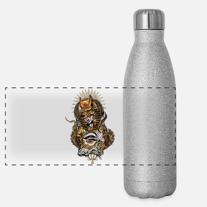 Masque Anubis avec l’œil qui voit tout Gourde isotherme panoramique pailletée 500 ml