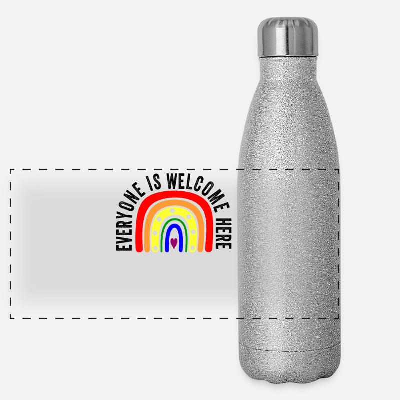 UNITY DAY Everyone is Welcome Here Boho Rainbow Panoramic Glitter Thermal Bottle 500 ml