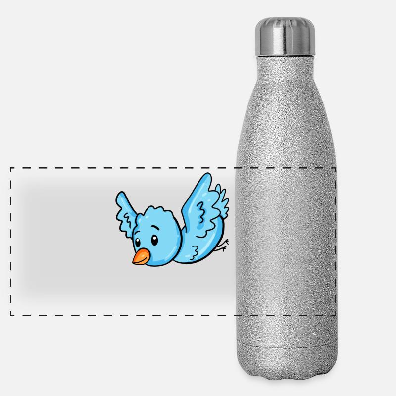 Bleu oiseau Gourde isotherme panoramique pailletée 500 ml