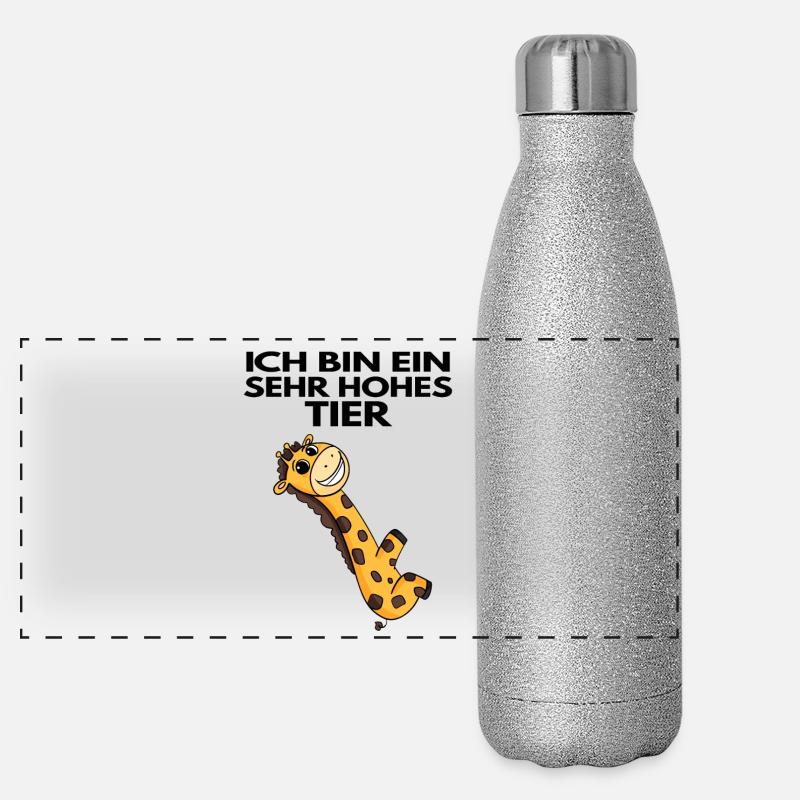 Teamleiter Giraffe Trainer Leitung Chef Panorama Glitzer Isolierflasche 500 ml