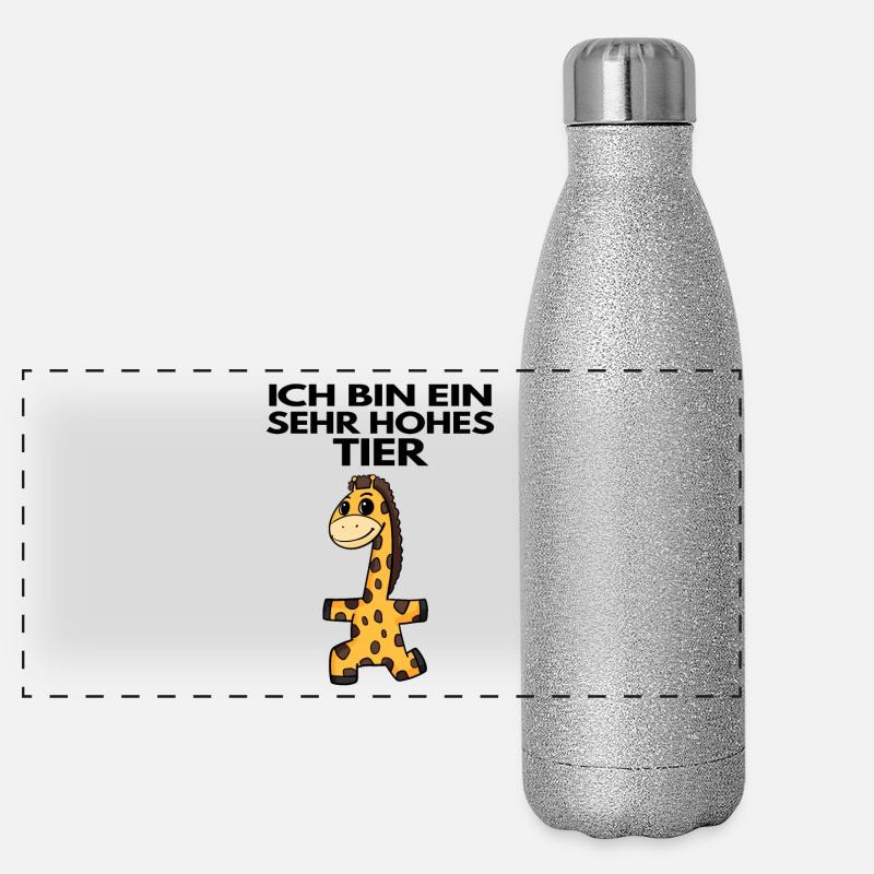 Teamleiter Giraffe Trainer Leitung Chef Panorama Glitzer Isolierflasche 500 ml