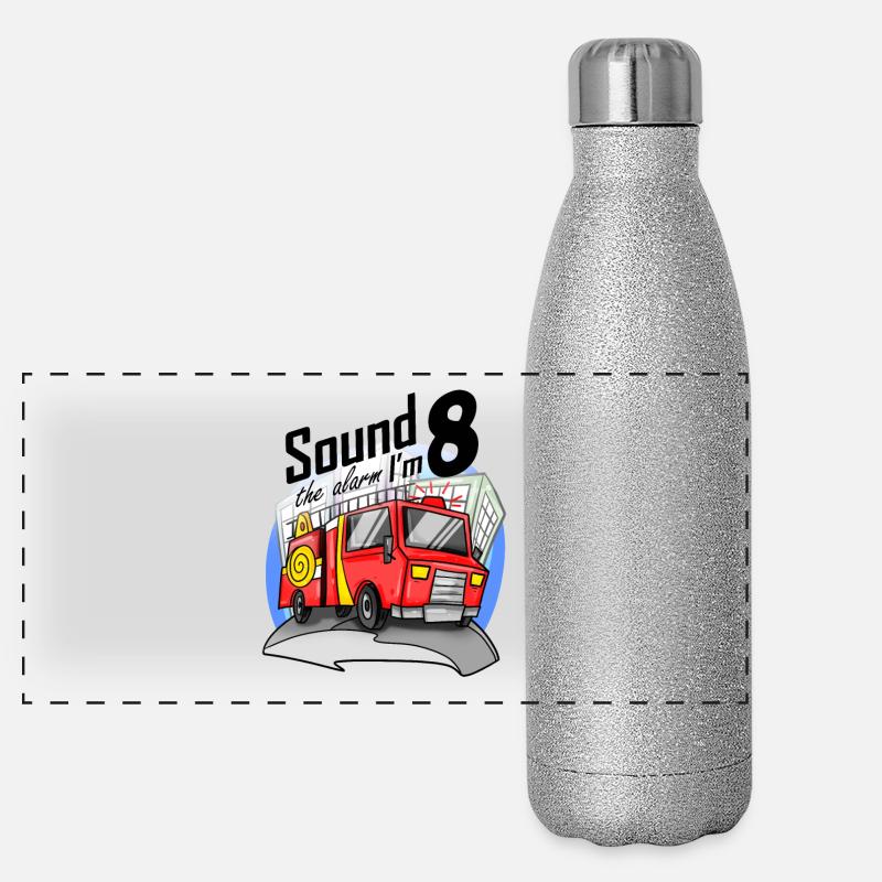 8 years old Young fire brigade fire engine car Panoramic Glitter Thermal Bottle 500 ml