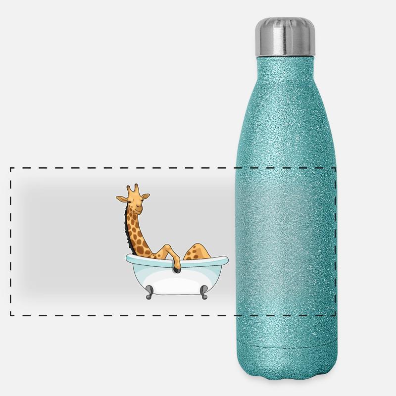 Giraffe Bath Bathtub Panoramic Glitter Thermal Bottle 500 ml