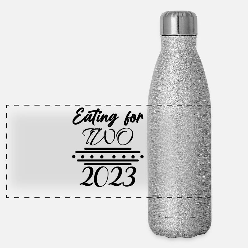 Jumeaux Grossesse Naissance Gourde isotherme panoramique pailletée 500 ml