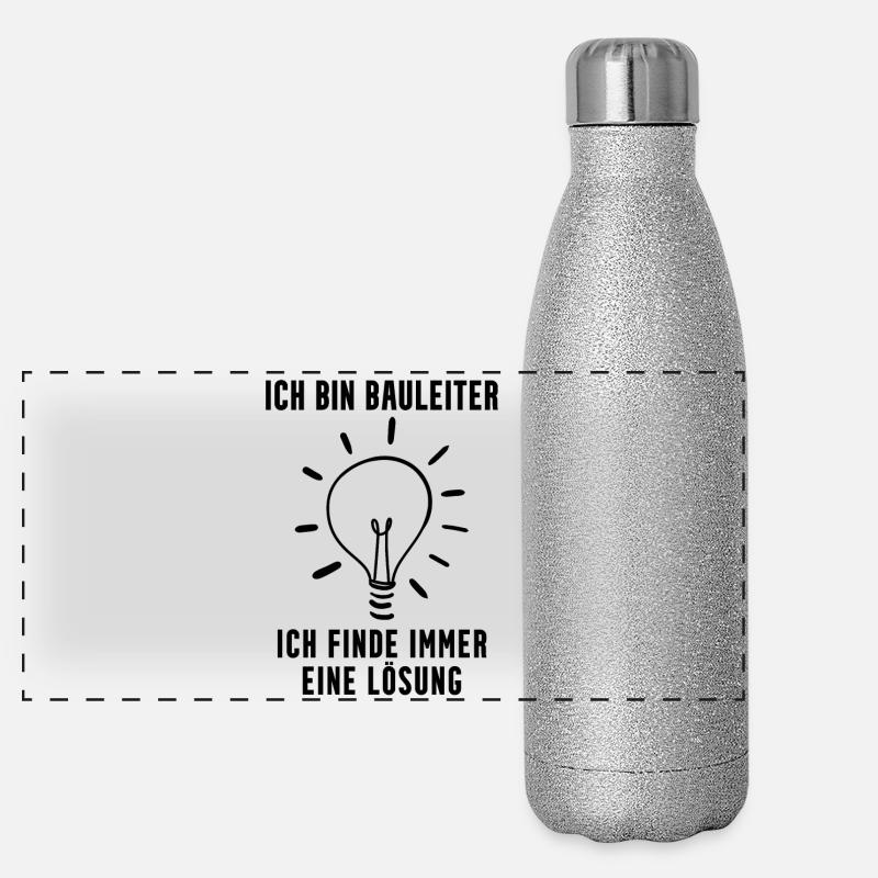 Bauleiter Geschenk Panorama Glitzer Isolierflasche 500 ml
