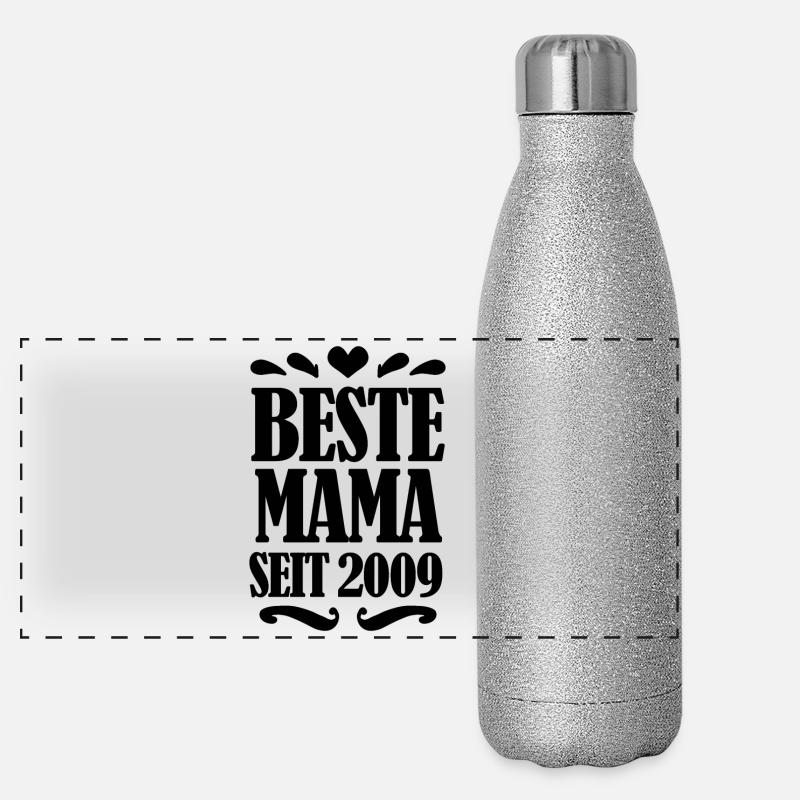 Beste Mama seit 2009 - Beste Mutter seit 2009 Panorama Glitzer Isolierflasche 500 ml