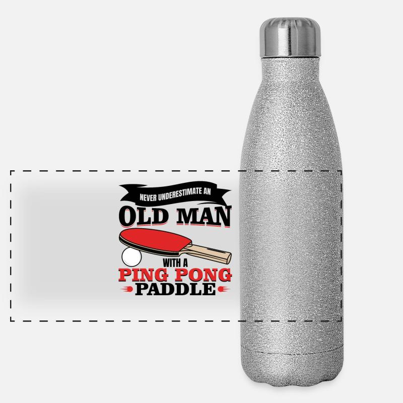 Ping Pong Großvater Panorama Glitzer Isolierflasche 500 ml