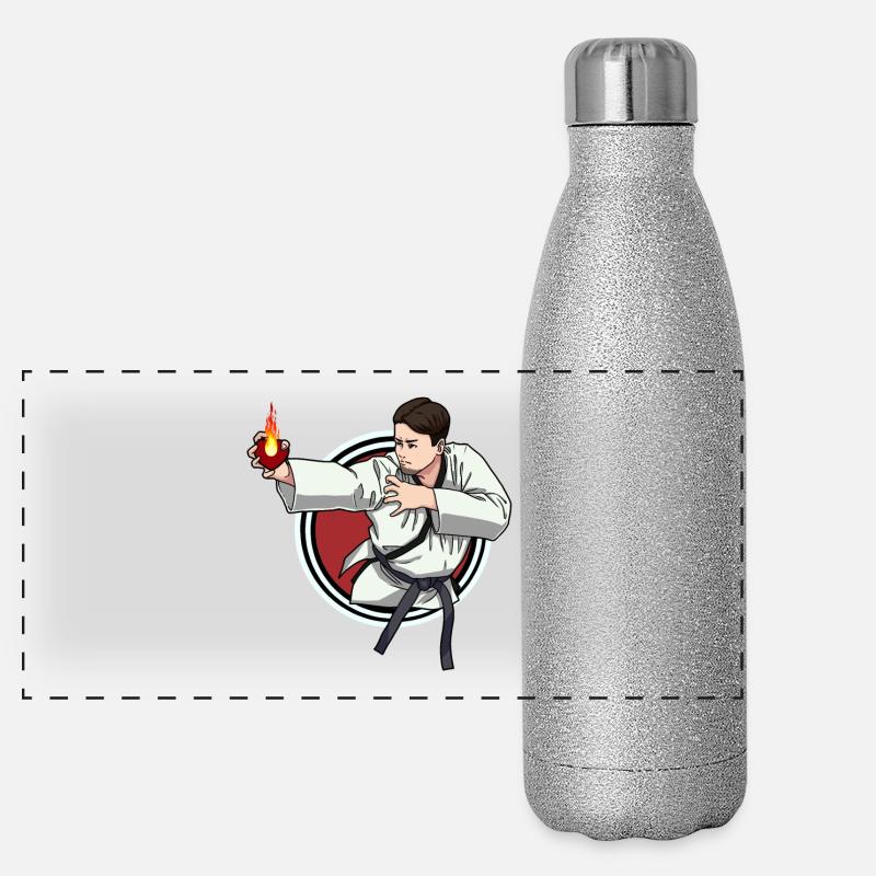 Fighter Self-Defense Karate Judo Heart Child Panoramic Glitter Thermal Bottle 500 ml