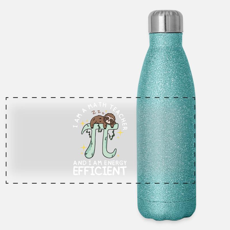 Humour - Professeur de maths et économe en énergie Gourde isotherme panoramique pailletée 500 ml