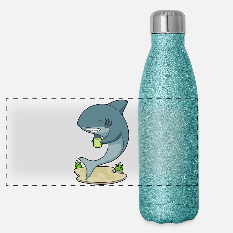 Tasse de requin Gourde isotherme panoramique pailletée 500 ml