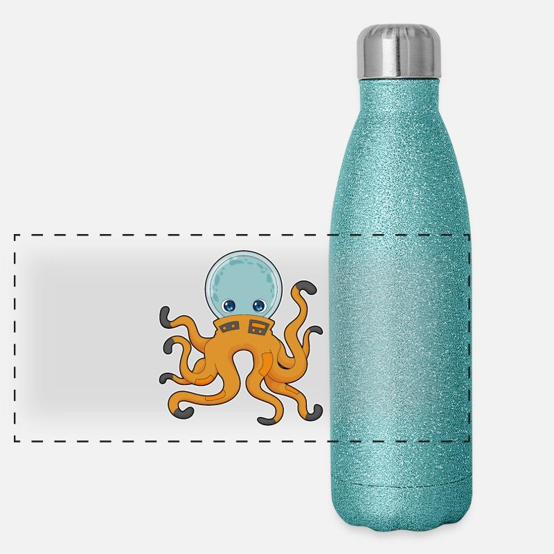 Espace des astronautes Octopus Gourde isotherme panoramique pailletée 500 ml