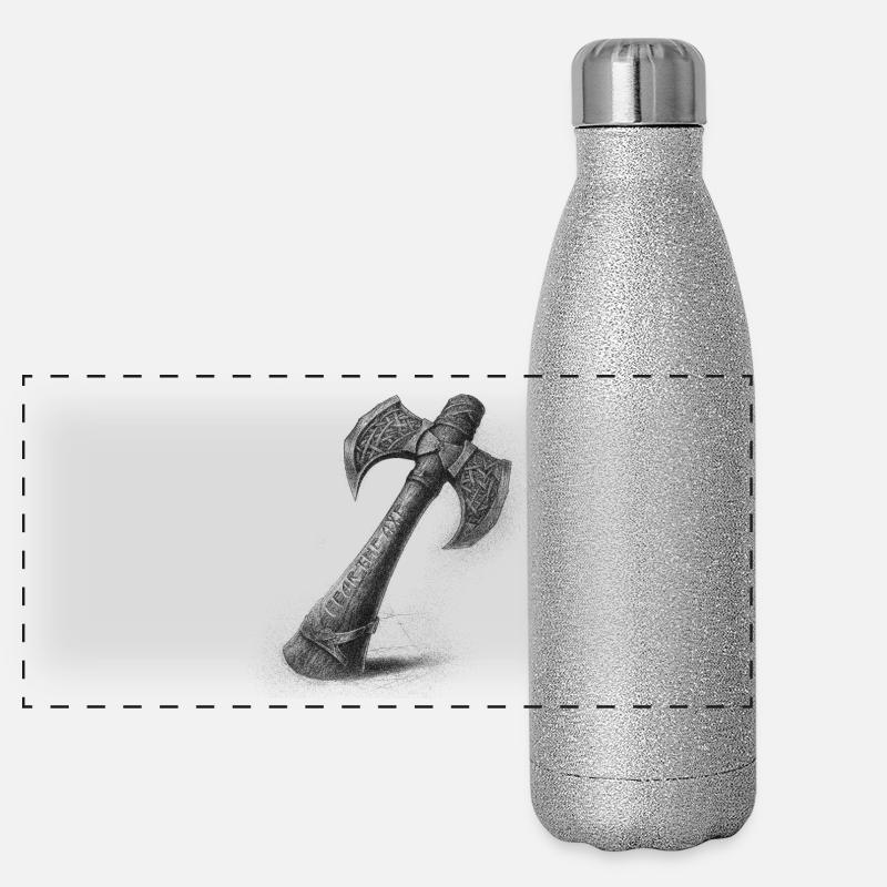 Fear the axe Wikinger Axt Panorama Glitzer Isolierflasche 500 ml