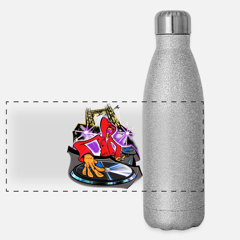 DJing - Panoramic Glitter Thermal Bottle 500 ml - silver glitter