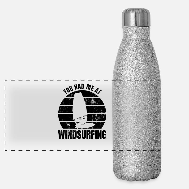 Windsurfer Zitat Panorama Glitzer Isolierflasche 500 ml