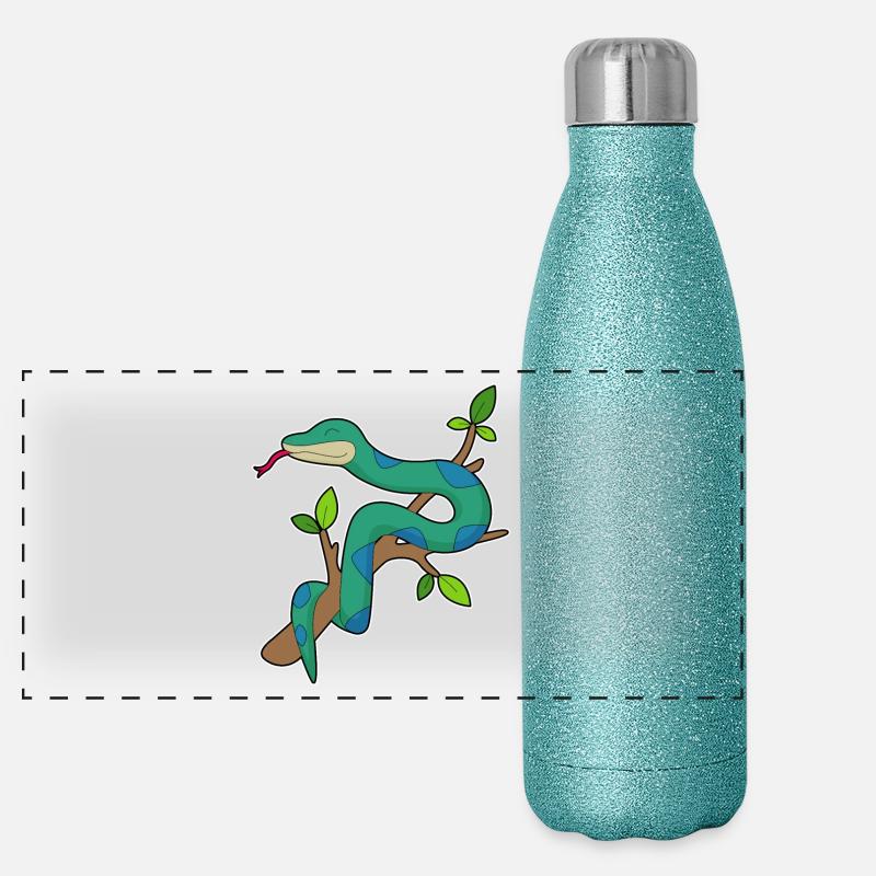 Branche de serpent Gourde isotherme panoramique pailletée 500 ml