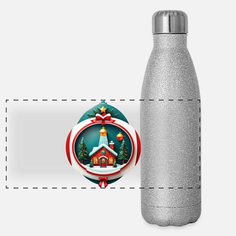 Christmas hut Panoramic Glitter Thermal Bottle 500 ml