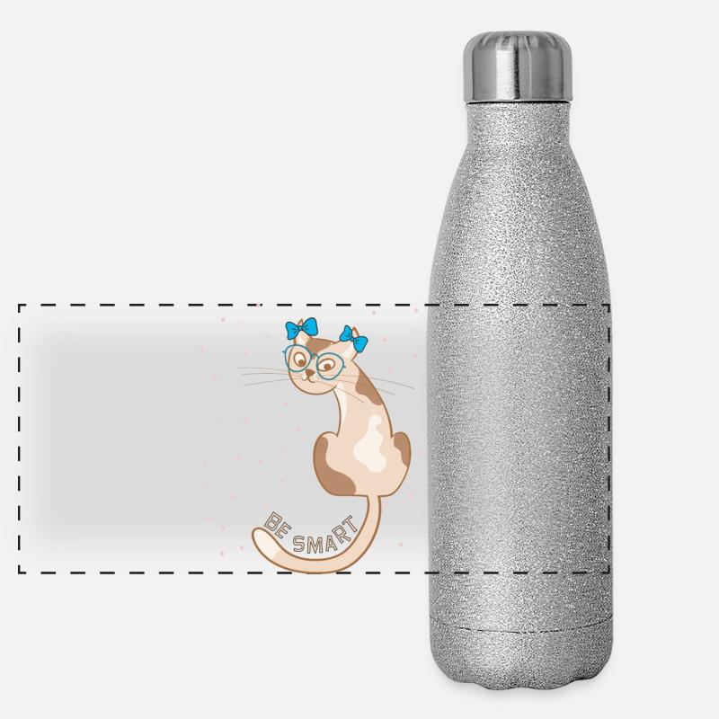 Katze, be smart Panorama Glitzer Isolierflasche 500 ml