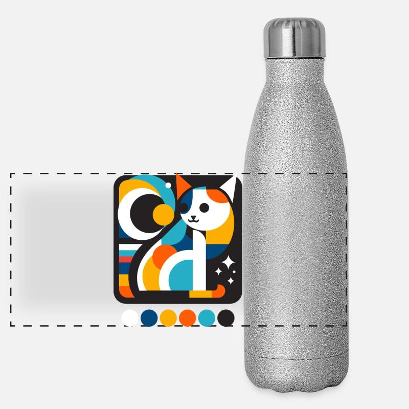 Katze Panorama Glitzer Isolierflasche 500 ml