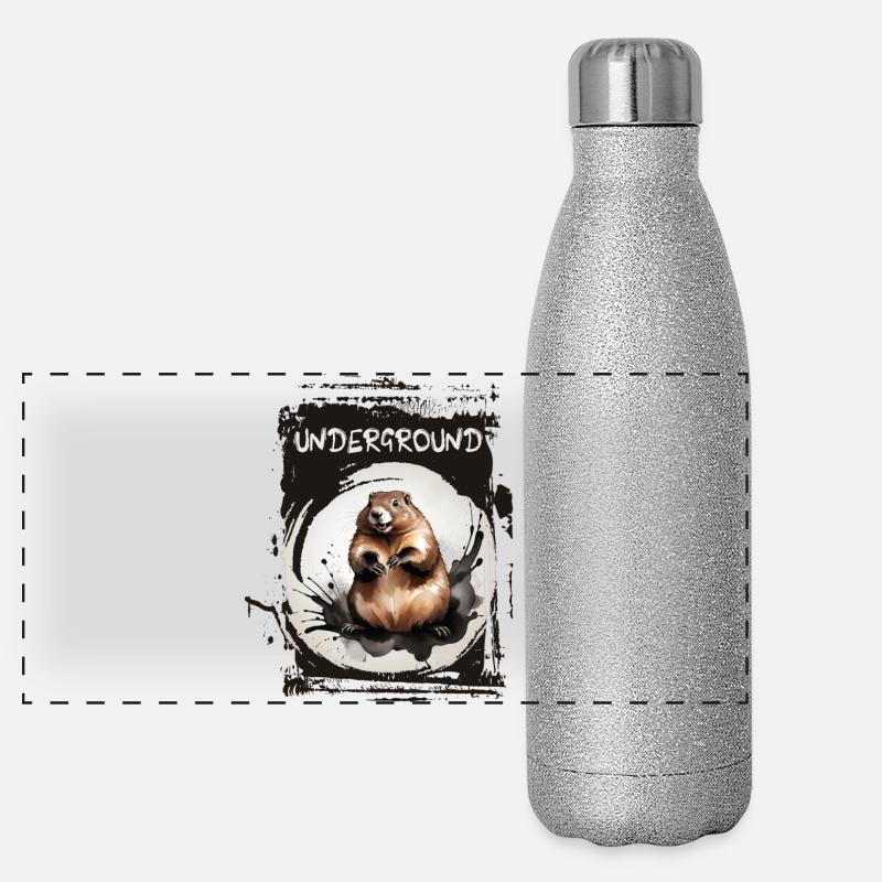Underground Murmeltier Panorama Glitzer Isolierflasche 500 ml