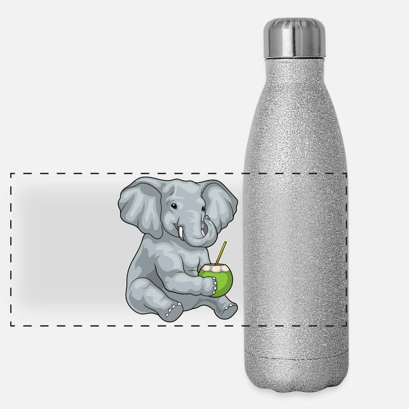 Éléphant Noix de Gourde isotherme panoramique pailletée 500 ml