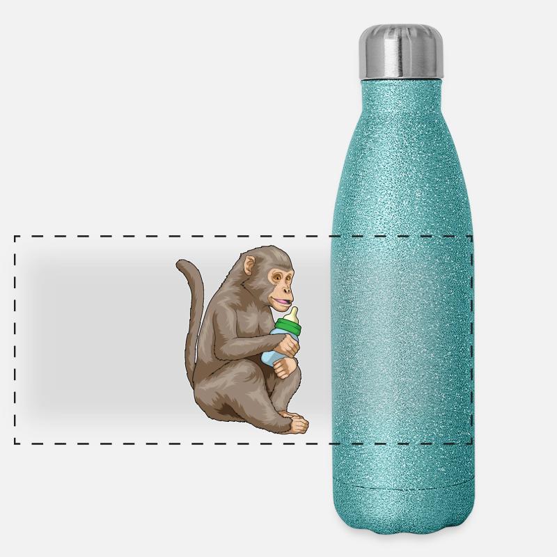 Biberon Monkey Gourde isotherme panoramique pailletée 500 ml