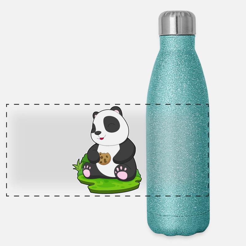 Panda Cookie Panorama Glitzer Isolierflasche 500 ml