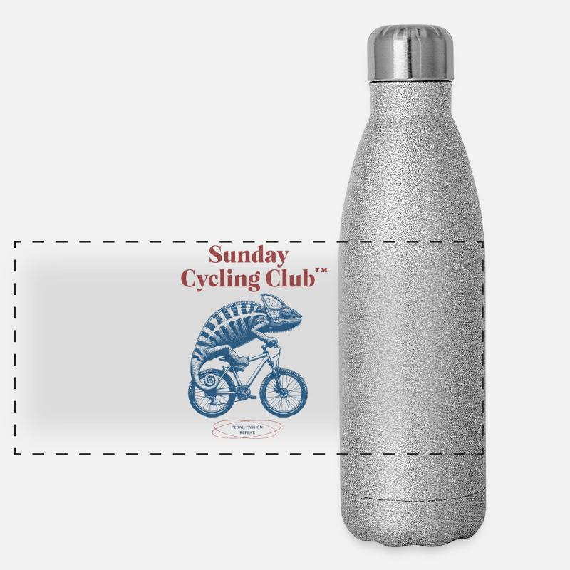 Club cycliste du dimanche Caméléon Gourde isotherme panoramique pailletée 500 ml