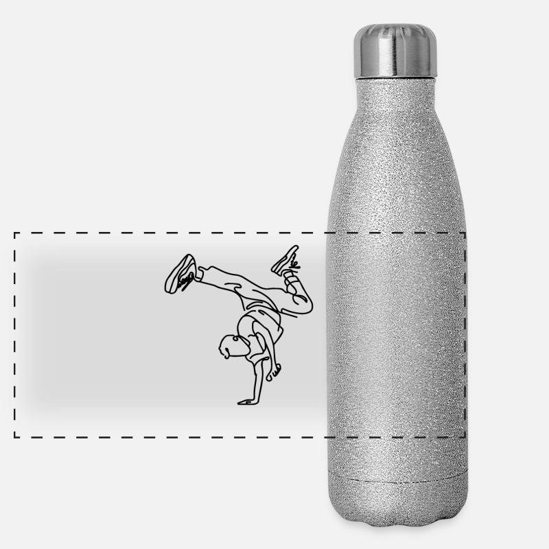 Breakdance Junge Panorama Glitzer Isolierflasche 500 ml