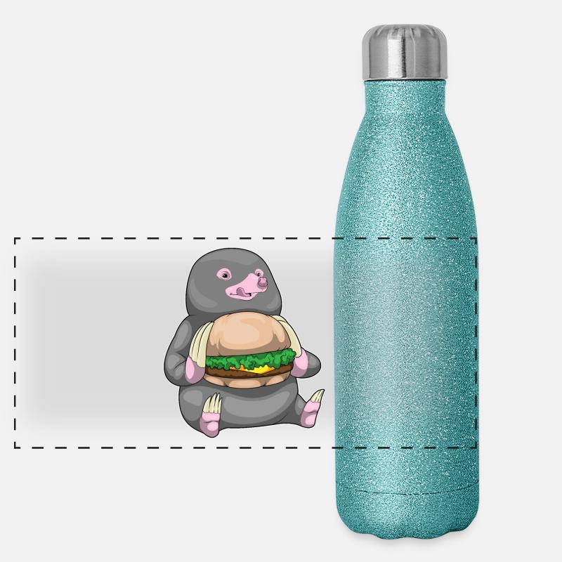 Mole Cheeseburger Panoramic Glitter Thermal Bottle 500 ml
