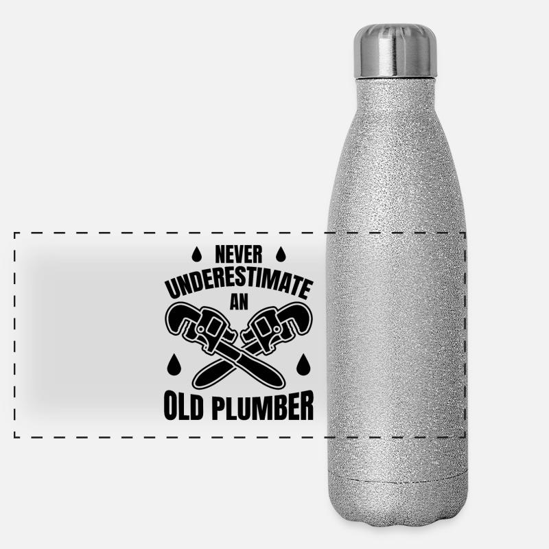 Klempner Opa Panorama Glitzer Isolierflasche 500 ml