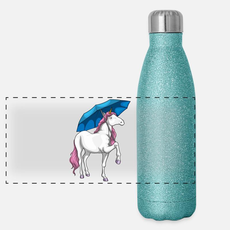 Parapluie Licorne Gourde isotherme panoramique pailletée 500 ml