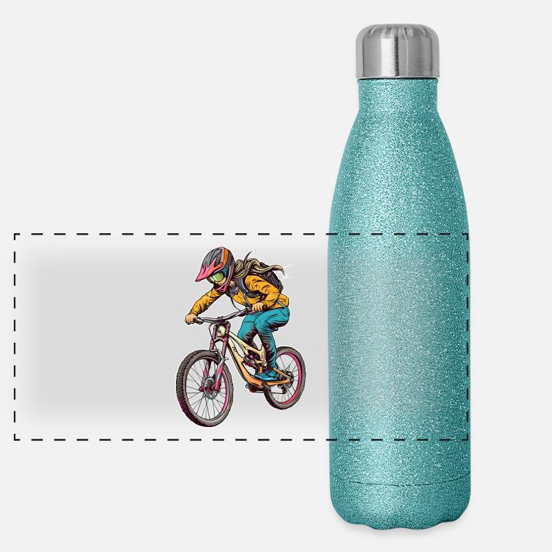 Fille de bicyclette Gourde isotherme panoramique pailletée 500 ml