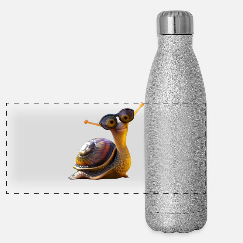 Snail Vineyard Snail Shell Snails Panoramic Glitter Thermal Bottle 500 ml