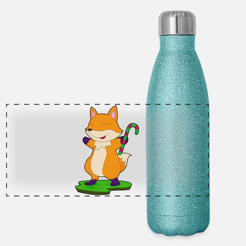Fox candy cane Panoramic Glitter Thermal Bottle 500 ml