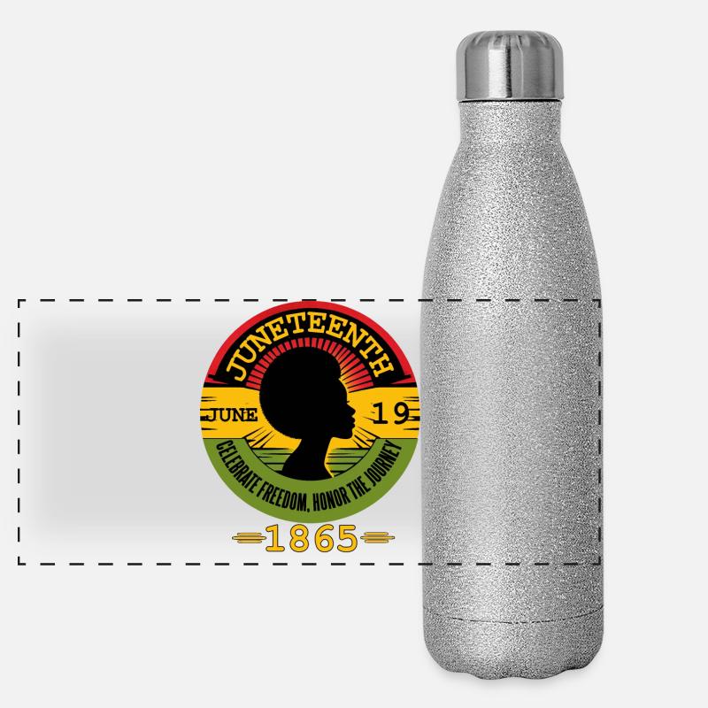 Celebrating Juneteenth: Freedom, Heritage, Unity Panoramic Glitter Thermal Bottle 500 ml