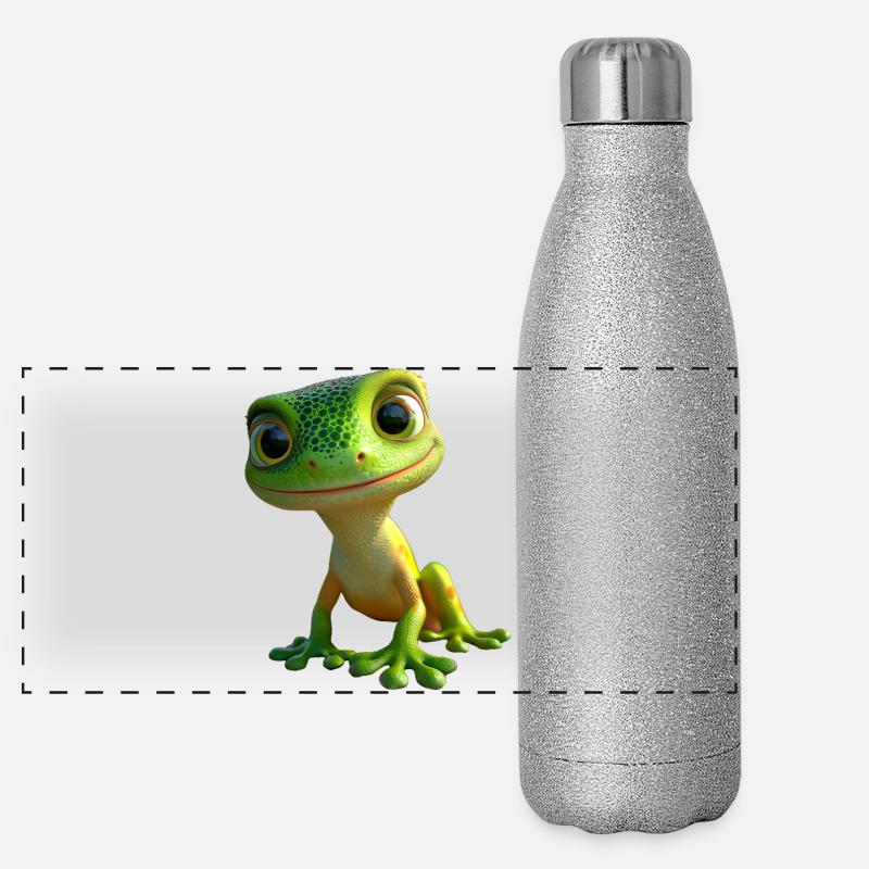 Gecko Eidechse Reptil Geckos Echse Leguan Gekko Panorama Glitzer Isolierflasche 500 ml