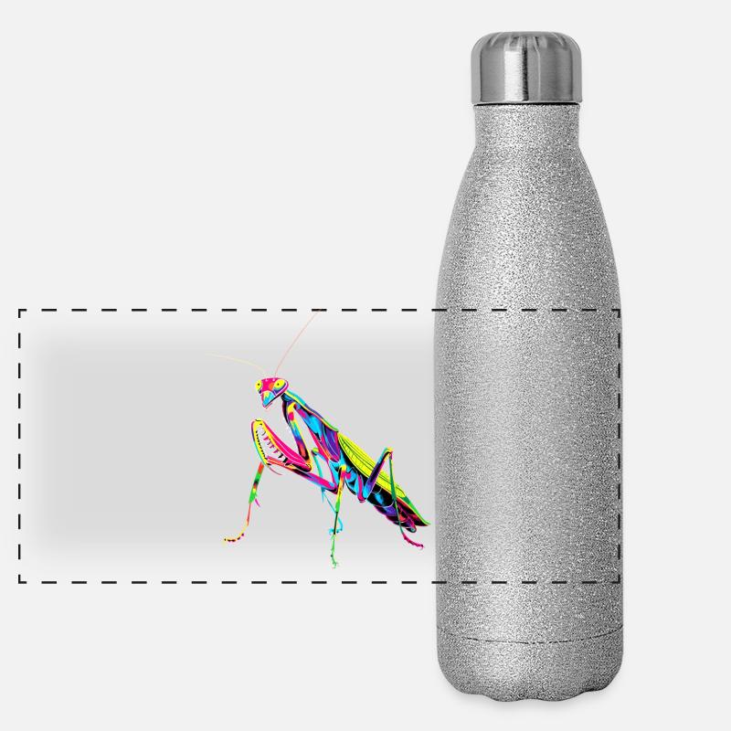 Gottesanbeterin Praying Mantis Liebe Fangschrecken Panorama Glitzer Isolierflasche 500 ml