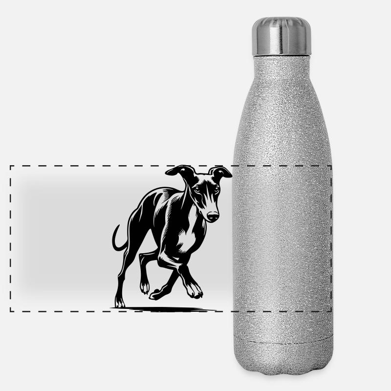 Whippet Panorama Glitzer Isolierflasche 500 ml