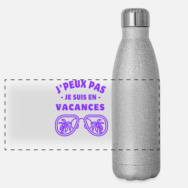 I Can't I'm - Panoramic Glitter Thermal Bottle 500 ml - silver glitter