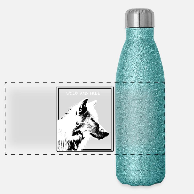 Wolf Panorama Glitzer Isolierflasche 500 ml