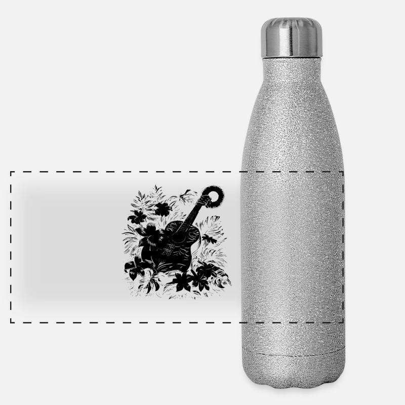 Guitar Drawing Panoramic Glitter Thermal Bottle 500 ml