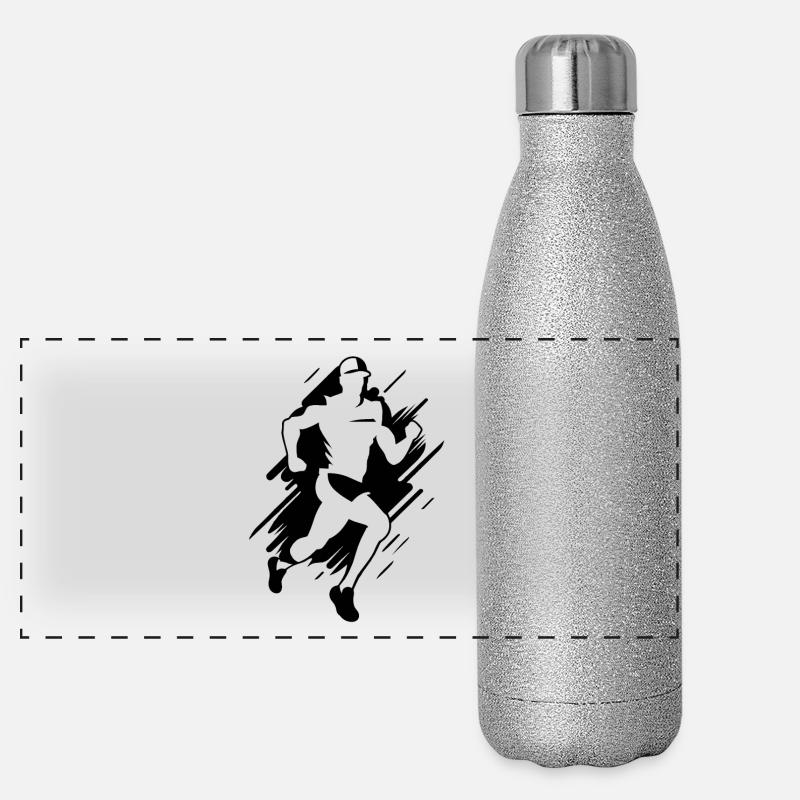 Dessin de garçon marathon Gourde isotherme panoramique pailletée 500 ml